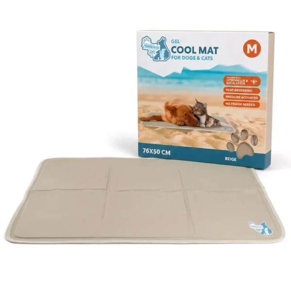 CoolPets Gel Cooling Mat Beige hűsítő fekhely kutyák és macskák számára M