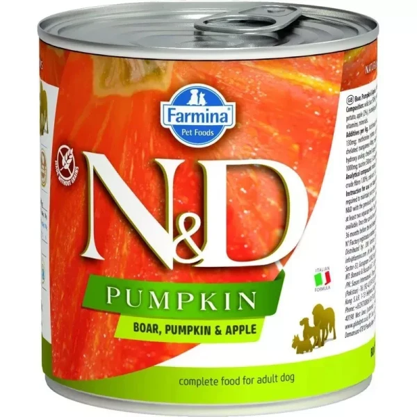 N&D Dog konzerv Vaddisznó & Alma Sütőtökkel 6x285gr - 6x285g