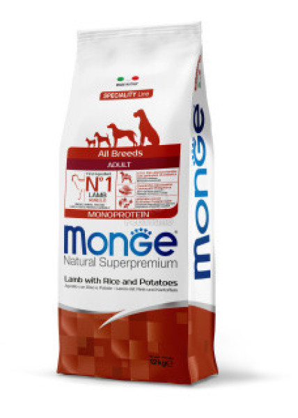 Monge Dog Speciality Line All Breeds Adult Lamb, Rice - Potatoes 