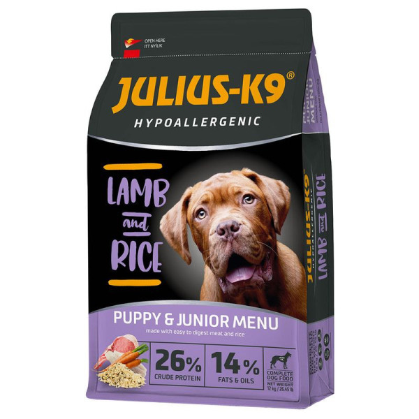 JULIUS-K9 High Premium Puppy & Junior Hypoallergenic bárány 12kg - 12 kg
