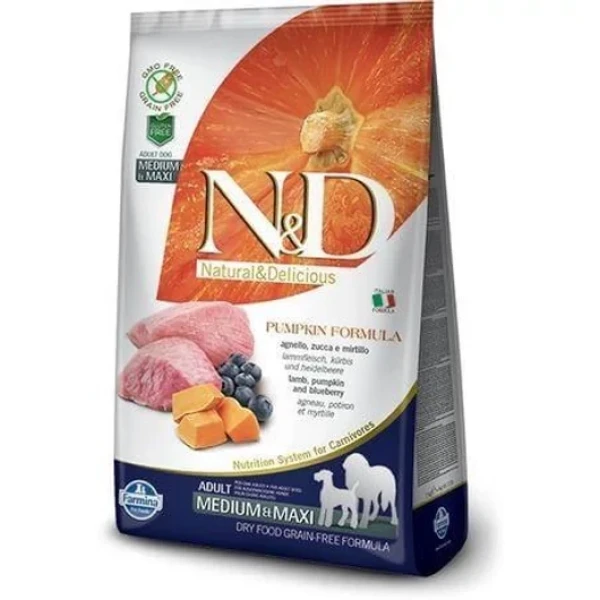 N&D Dog Pumpkin bárány&áfonya sütőtökkel adult medium/maxi kutyatáp 12kg - 12 kg