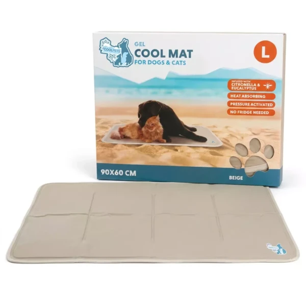CoolPets Gel Cooling Mat Beige hűsítő fekhely kutyák és macskák számára L