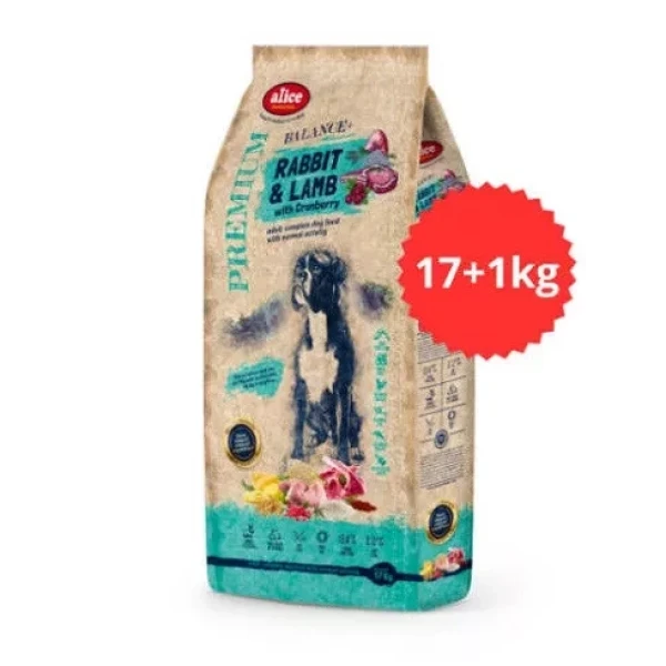 AlicePROFESSIONAL 17+1kg Adult Balance+ Rabbit&Lamb with Cranberry