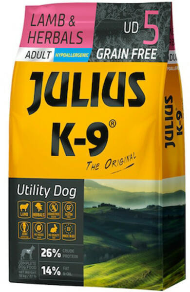 Julius-K9 GF Hypoallergenic Utility Dog Adult Lamb & Herbals 10 kg - 10 kg