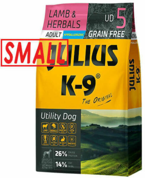 Julius K9 GF Hypoallergenic Utility Dog Adult Small Lamb & Herbals 10kg - 10 kg